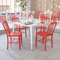 Flash Furniture Kommerzieller Stuhl für Innen und Außenbereich, aus Metall, 2 Stück, rot
