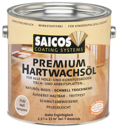 Saicos 3100 500 PremiumHartwachsöl Weißgrundierung 2.5 l