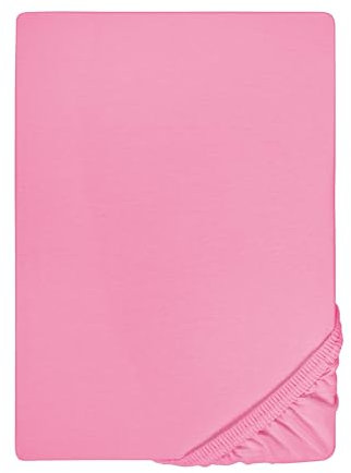 biberna 0077144 Spannbetttuch Feinjersey (Matratzenhöhe max. 22 cm), gekämmte Baumwolle, superweich 1x 140x200 cm - 160x200 cm, pink