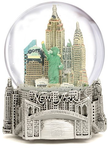Schneekugel New York Musical Silver Lined 100 mm