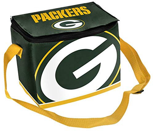 FOCO Green Bay Packers 6er-Lunchbox mit Reißverschluss, Grün, Modern, Unisex, NFL, Sport, Rechteckig, Isoliert, Handwäsche