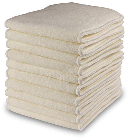 Littles & Bloomz, Reusable Cloth Nappy Inserts Booster, Bamboo, Pack of 10