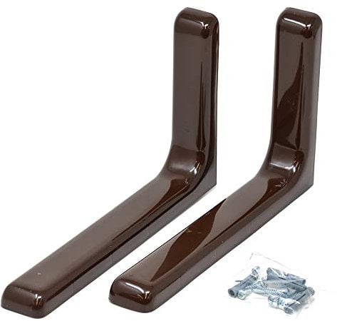 Reggimensola Luna Cm.24 con copertura in plastica marrone, completa di viti e tasselli per il montaggio.