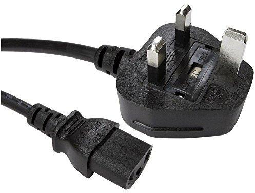 ShaniTech UK Plug to IEC C13 2M Mains Power Cable for TV, Samsung, Panasonic, Sony, Kettle, PC, Monitor & printer Lead Cord