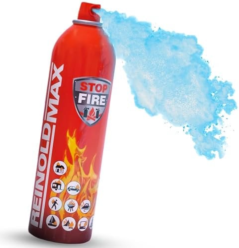 ReinoldMax Petit Extincteur Maison Tous Feux | Mini Extincteurs Incendie aérosol | Extincteurs ABF, Extincteur feu Electrique | Extincteur Domestique 5 in 1 500ml