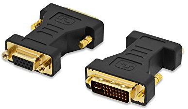 ednet 84523 DVI Grafik Adapter, DVI-I (24+5) zu VGA, Full HD 60Hz, 1920 x 1200 Pixel, Schwarz