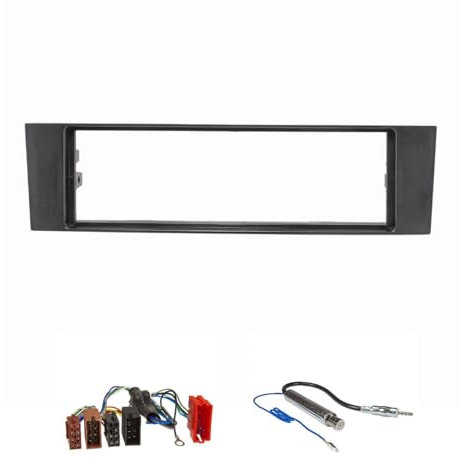 tomzz Audio 2403-030 Radioblende Set kompatibel mit Audi A3 A3 Sportback 8P 8PA schwarz mit Aktivsystemadapter ISO Antennenadapter Phantomeinspeisung DIN