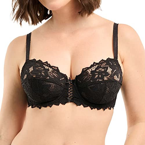Sans Complexe - Arum - Soutien-Gorge Emboitant en Dentelle avec Armatures - Classique - Femme - Noir - 90C