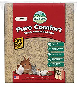 OXBOW Animal Health Pure Comfort Bettwäsche, Kaninchen, Hamster und Meerschweinchen, Hasenzubehör für Katzentoilette, Haustiersicher, 99,9% staubfrei, natürlich, 56 Liter Beutel
