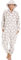 Camille Pigiama Intero Donna - Morbido Pile con Cappuccio e Motivo orsi - Beige M