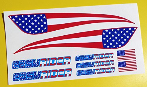SCREENPRINTDIGITAL EINFACH Rider USA Flagge Sterne & Streifen Tank Aufkleber Sticker Set Chopper Motorrad Stil