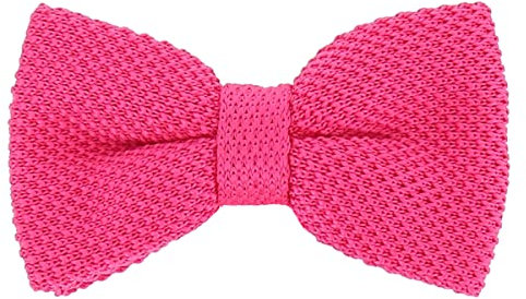 Noeud Papillon Tricot Rose fushia - Noeud Papillon Homme en Maille 11cm x 6cm - Prénoué, Tour de cou Réglable, Fermeture par crochet métal - Thème Soirée, Mariage Boheme Chic