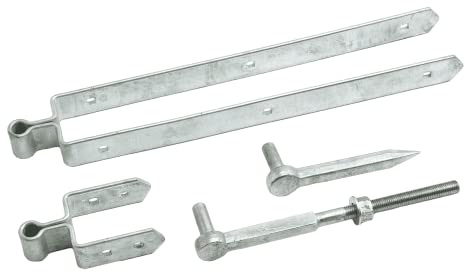 Eliza Tinsley 24-inch Galvanised Double Strap Field Gate Hinge Set