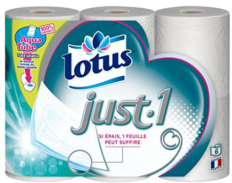 Lotus Just 1 - 6 Rouleaux de Papier Hygiénique - Lot de 4