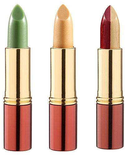 Ikos Lippenstift-Set, 3 Stück, Denken, Grün/Rosa Nacht + Gelb/Aprikose und Lippenstift Duo Gelb/Bordeaux - Rabatt 15,38%