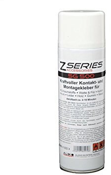 Audio System Sprühkleber der Profis für Schaumstoffe , Metalle , Karton , Leder , Holz , Gummi , Kork 500ml
