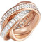 ESPRIT Glamour Damen-Ring ES-TRIDELIA ROSE teilvergoldet Zirkonia transparent Gr. 57 (18.1) - ESRG02258C180