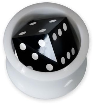 Fly Style 1 Stück Piercing Ohr Tunnel Plug Würfel - Ohr Piercings - Rockabilly Acryl oder Horn Tunnel, Modelle:Modell A, Größe:10 mm