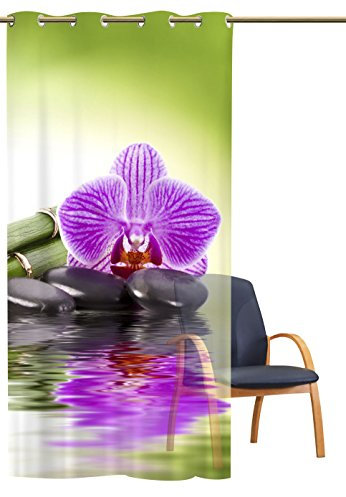 gardinen-for-life Ösenschal Transparent Orchidee Green 140 cm Breit 245 cm Hoch, Ösenschal mit Metallösen