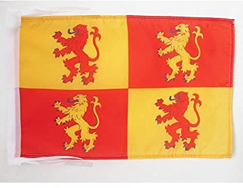 AZ FLAG Prince de Galles Owain Glyndŵr Flag 45x30 cm 100D Polyester Cords | Indoor and outdoor use Prince of Wales 12x18 in decorative flag double stitched seams and reinforced edges with ties