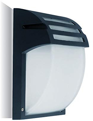 V-TAC Moderne Wandleuchte IP44 Glas und Aluminium schwarz