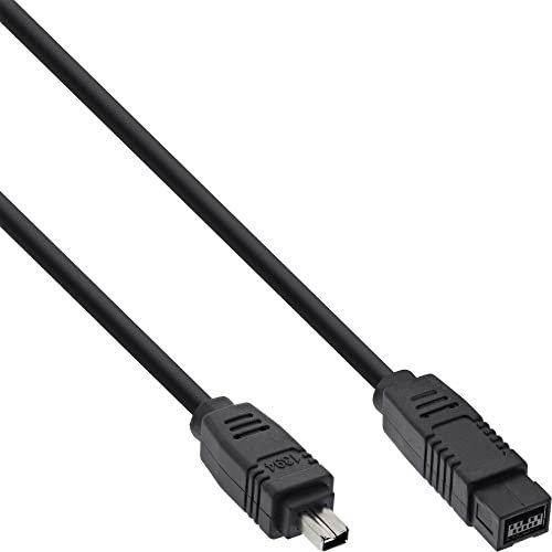 InLine 34902 FireWire Kabel, IEEE1394 4pol Stecker zu 9pol Stecker, schwarz, 1,8m