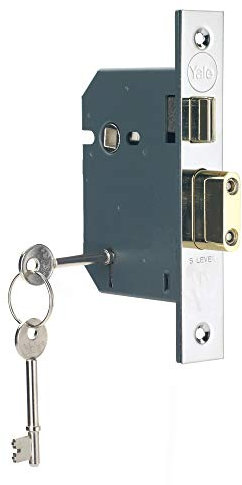 Yale Einsteckschloss mit 5 Hebeln, hohe Sicherheit, verchromt, 64 mm