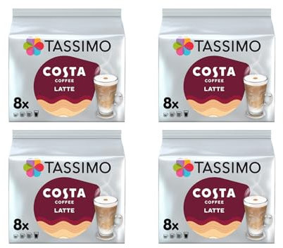 Tassimo Costa Latte 4 Pack, 32 T-Discs