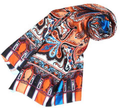 Lorenzo Cana Seidenschal bedruckt Paisley Muster Schal 100% Seide 50 x 165 cm Damentuch Schaltuch 89071