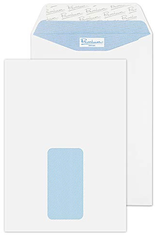 Blake Office - Premium Envelopes C5 Window (229 x 162 mm) - Pack of 500 - Quality 120GSM - FSC Certified - White Peel and Seal Envelopes - Business Envelope Window - Laser & Printer Compatible 34116
