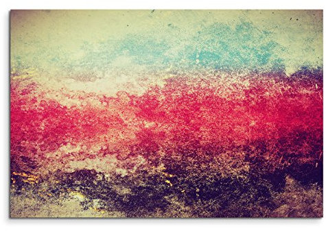 120x80cm Leinwandbild auf Keilrahmen Hintergrund abstrakt grunge rot blau schwarz creme Wandbild auf Leinwand als Panorama