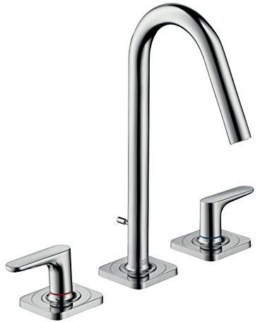 AXOR Wasserhahn Citterio M 3-Loch Waschtischarmatur, Auslauf Höhe 160mm mit Zugstangen-Ablaufgarnitur, Chrom
