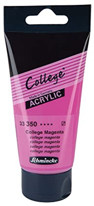 Schmincke - College Acrylic, College Magenta in 75 ml-Tube, 33350013, Acrylfarbe mit Künstler-Pigmenten in hoher Konzentration, deckend und lasierend, lichtecht, seidenmatt