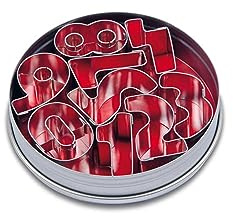 Städter 023116 Ausstecher Zahlen Set, 9-teilig, Weißblech, SIlber