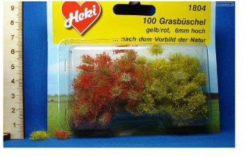 Heki 1804 Grasbüschel, 100 Stück, Höhe: 0,6 cm, Farbe: gelb/rot
