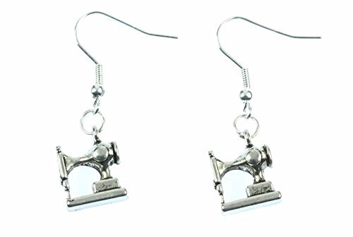 Miniblings Nähmaschine Nähen Ohrringe - Handmade Modeschmuck I Schneider DIY silber - Ohrhänger Ohrschmuck versilbert