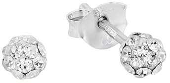Amor Damen Ohrstecker aus 925er Sterling Silber mit Zirkonia (synth.) aus Kristallglas, 0,4 cm, Silber, Kommt in Schmuck Geschenk Box, 9062713