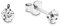 Amor Damen Ohrstecker aus 925er Sterling Silber mit Zirkonia (synth.) aus Kristallglas, 0,4 cm, Silber, Kommt in Schmuck Geschenk Box, 9062713