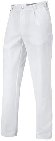 BP Med Trousers 1359-558-21 - Pantalón para hombre con pliegues en la cintura, 65% poliéster, 35% algodón, ajuste largo, talla: 54L, color: blanco