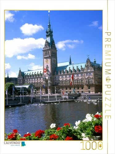 CALVENDO Puzzle Blick auf das Hamburger Rathaus | 1000 Teile Lege-Größe 48 x 64 cm Foto-Puzzle für glückliche Stunden