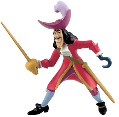 Bullyland 12651 - Spielfigur Kapitän Hook aus Walt Disney Peter Pan, ca. 9,4 cm, detailgetreu, ideal als kleines Geschenk für Kinder ab 3 Jahren