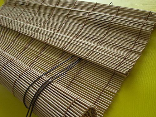 JalousieCrew Bambusrollo Bambus Raffrollo Natur Breite 60-140cm Länge 160 und 240cm Seitenzug Fenster Tür Rollos Holzrollo (90 x 240 cm)
