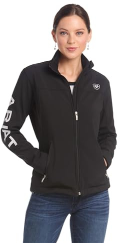 ARIAT Women's New Team Softshell Jacket – Wind and Water Resistant Jacket, Black, Medium