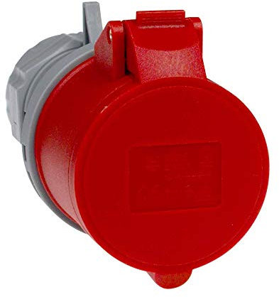 as - Schwabe - Acoplador CEE - Acoplador de 400 V / 16 A con bornes de tornillo - Adaptador CEE de 5 polos / 6 h apto para uso en exteriores, obras y exteriores - IP44 - Gris/Rojo I 60425