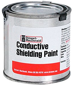 StewMac peinture de blindage conductrice pour guitare, 236,6 ml | Après séchage, la couche conductrice réduit ronflette et parasites HF dans les cavités électroniques de guitare.