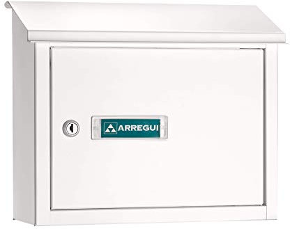 ARREGUI V4061 Maxi Durchwurfbriefkasten aus Aluminium, Mauerdurchwurf Briefkasten in Größe M (DIN A4), Durchwurfkasten zum Kombinieren mit Einwurfblende/Briefschlitz Klappe, Weiß