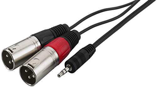 Monacor 06.7360 MCA-129P Câble audio 1x jack (3.5mm M) - 2x XLR (M) - 1m