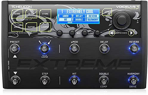 TC Helicon VOICELIVE 3 EXTREME Unübertroffenes Gesangs- und Gitarreneffekt-Performance-Bodenpedal mit Backing-Tracks, Looping, Automatisierung und Audioaufnahme