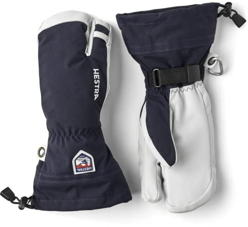 Hestra Army Heli 3-Finger-Skihandschuh für Herren, Leder XS navy