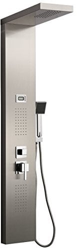 Columna de hidromasaje en acero inoxidable plateado modelo S-9127